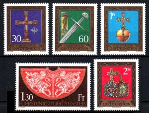 1975 Liechtenstein Fuerstentum - Sc #567-71 - Culture Religion - MNH Cv $9