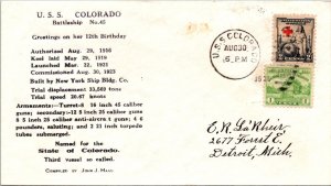 8.30.1935 - Battleship #45 12th Birthday - USS Colorado - F39592