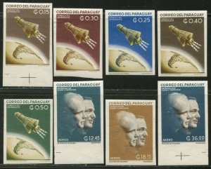 PARAGUAY Sc#699-706 IMPERF 1962 US Manned Space Flights Cpl OG Mint Hinged