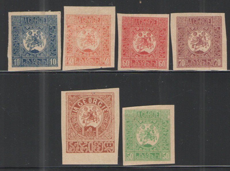 Georgia - 1919 Sc# 7-12 MH/HR VG - Complete Imperf set