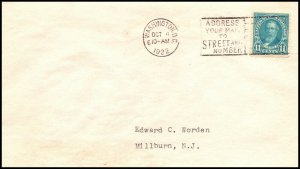 Scott 563 - 11 Cents Hayes - Worden FDC - Typed Address SCV - $650.00