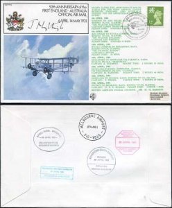 FF28b 1st England - Australia Official Air Mail Signed by Capt Nightingale