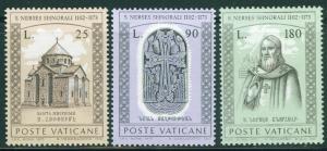 VATICAN Scott 545-7 MNH** 1973 St. Nerses Shnorali set 