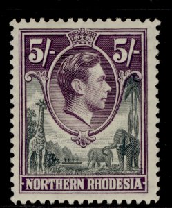 NORTHERN RHODESIA GVI SG43, 5s grey and dull violet, LH MINT. Cat £29.