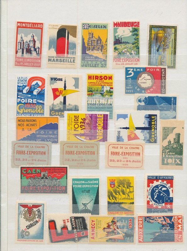 France Expo Tours Paris Expo Cinderellas Poster Labels(Appx 75)WW2247