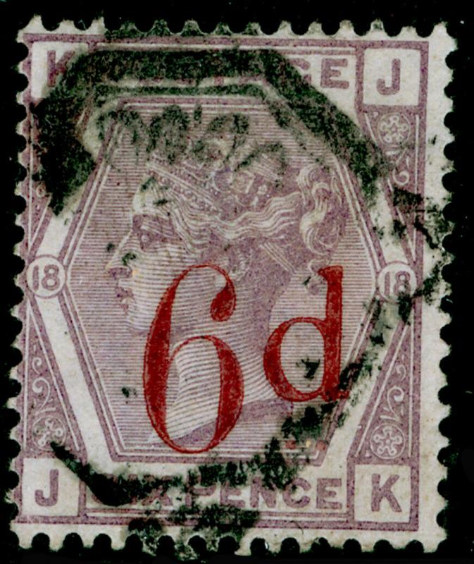 SG162, 6d on 6d lilac plate 18, USED. Cat £150. JK