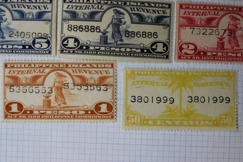 Philippines Revenue W630b 639b 640bC 642A 643A 644bC 644aA 645A type MH MNG lot