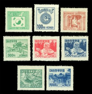 South KOREA 1952/53  Definitives set  Mi# 146-153 mint MNH