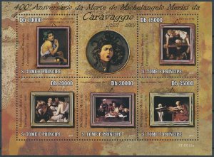 Sao Tome & Principe 2010 MNH Art Stamps Caravaggio Paintings 5v M/S