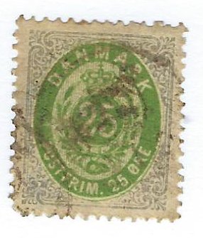 Denmark SC#32 Used F-VF SCV$40.00...Worth a Close Look!