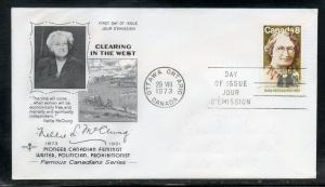 Canada #622 Nellie McClung FDC Rose Craft addr C841
