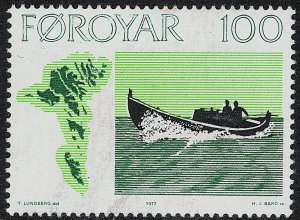 Faroe Islands - 1977 - Scott #24 - MNH - Fishing Boat