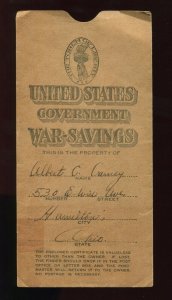 USA WAR SAVINGS CERTIFICATE SERIES OF 1918 CARD  HOLDER