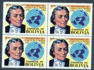 BOLIVIA SC# 653 F-VF MNH 1980 Block of 4