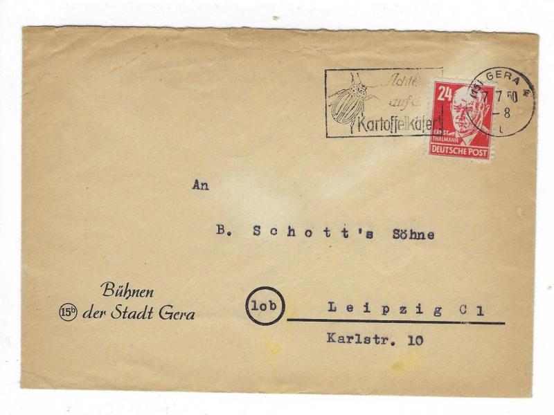 1950 Germany DDR Business Cover With 24pf Stamp - (U40)