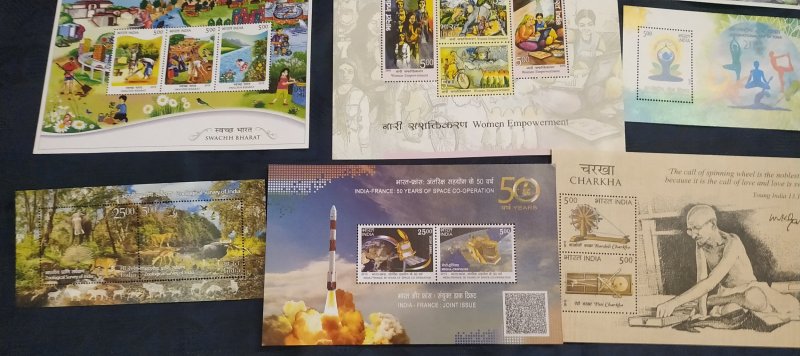 India 2015 Year Pack of 9 M/s on Mahatma Gandhi Wildlife Yoga Space Joints Issue
