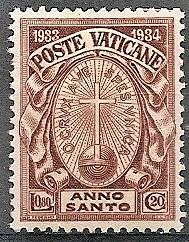 Vatican City B 3 Mint OG 1933 80c + 20c Holy Year