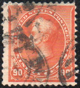 USA #229 Fine+, registered cancels, eye popping color! Retails $140