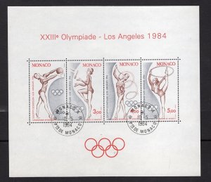 Monaco   #1418  cancelled  1984   olympics  Los Angeles.   sheet