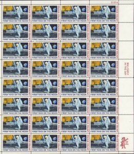 US C76 10¢ Air Post 1st Man on the Moon, Sheet 32 Stamps 1969 Mint Never hinged