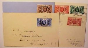 GREAT BRITAIN FDC 1935 SILVER ,1 SET ON 4 COVERS RARE