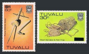 Tuvalu 207,230,MNH.Michel 197-198. Handcrafts,new value surcharged,1984.
