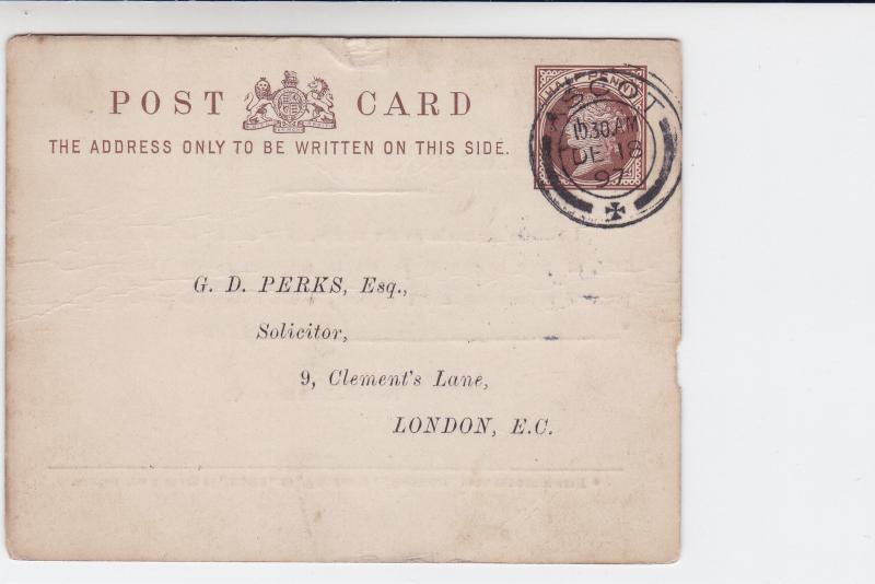 windsor and ascot railway  ascot cancel 1897 victorian receipt card ref r19663