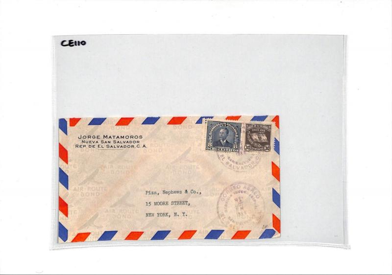 CE110 Aviation El Salvador USA New York Airmail Cover{samwells-covers}