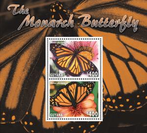 Guyana - Butterflies On Stamps - The Monarch Butterfly - S/S  - 2014 MNH