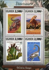 Dinosaurs Stamp Postage Stamp Stegosaurus Styracosaurus S/S MNH #3154 / Bl.439