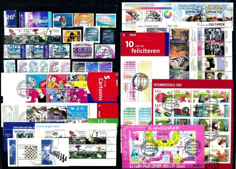 [57145] Netherlands Niederlande 2001 Complete Year Set Incl definitives Used CTO