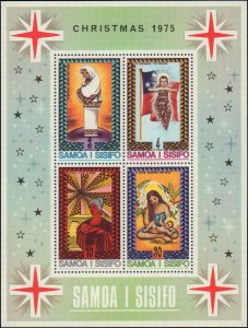 Samoa #424-427a, Complete Set(5), 1975, Christmas, Never Hinged