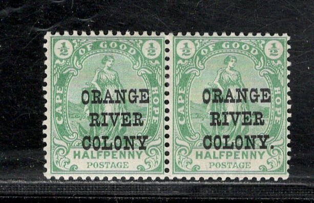 ORANGE RIVER COLONY  SC#54+54A PAIR NO PERIOD AFTER 'COLONY' FVF/LH