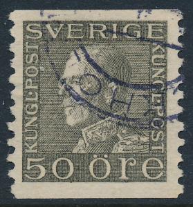 Sweden Scott 185 (Fa 192), 50ö grey Gustav V, F-VF Used