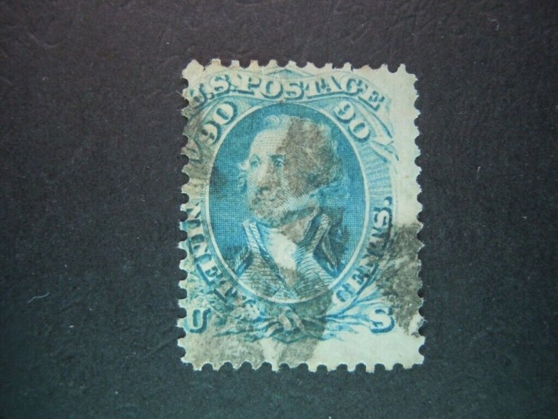 1861 #72 90c Washington Perf 12 Used No Grille  CV $600