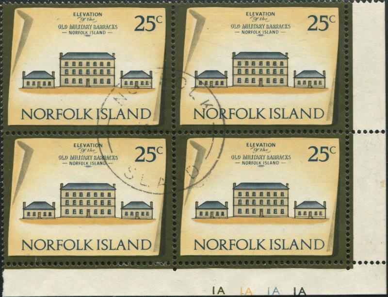 Norfolk Island 1973 SG145 25c Historic Building block FU