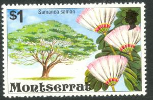 MONTSERRAT 1976 $1.00 Saman FLOWERING TREES Issue Sc 351 MNH