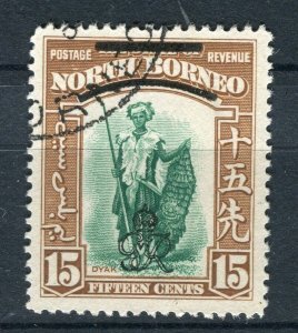 NORTH BORNEO; 1947 early Crown Colony issue fine used 15c. value