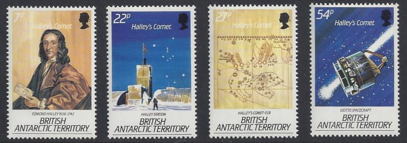 British Antarctic Territory #129-32 MNH set, Haley's comet