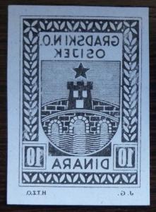 CROATIA IN YUGOSLAVIA - CITY OSIJEK - LOCAL REVENUE STAMP - PROOF! kroatien J21