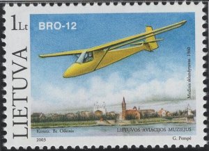Lithuania 2003 MNH Sc 758 1 l BRO-12 Glider