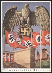 3rd Reich Germany Reichsparteitag 1938 Eagle and Banners Hoffmann 38 2 Ra 111160