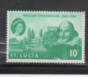 ST. LUCIA #196 1964 SHAKESPEARE ISSUE MINT VF LH O.G cc