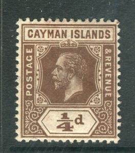 CAYMAN ISLANDS; 1912 early GV issue fine Mint hinged 1/4d. value