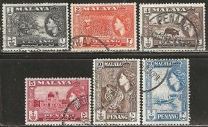 Penang  Sc. 45, 48, 50-51  used Partial set. 1957.  (P477)