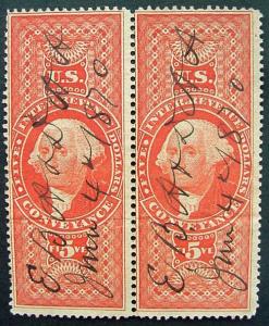 USA, Scott R89c, Horizontal Pair with fine centering