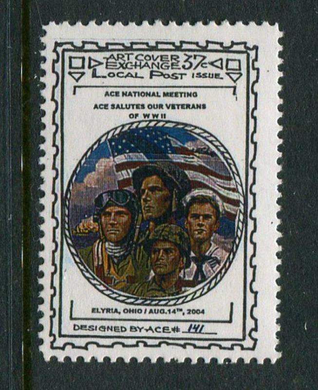 Doc's Local Post Salutes Veterans (Military Branches) 1 1/8 x 1 5/8 MNH