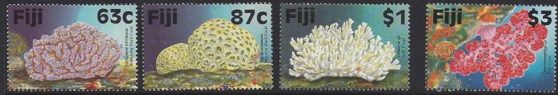 Fiji #793-6 MHN set, various corals, issued, 1997