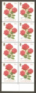 GUERNSEY Sc# 584b MNH FVF Booklet Pane Rose Flowers