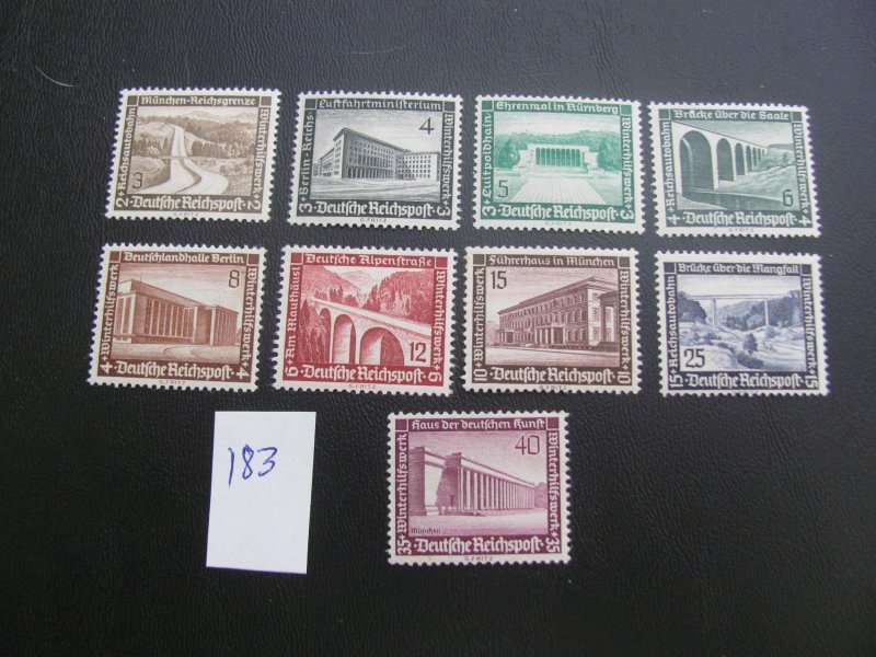 Germany 1936 MNH  SC B93-101 SET XF 80 EUROS (183)